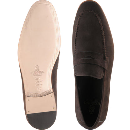 Product image for Herring Trovatore mens loafers in brown suede