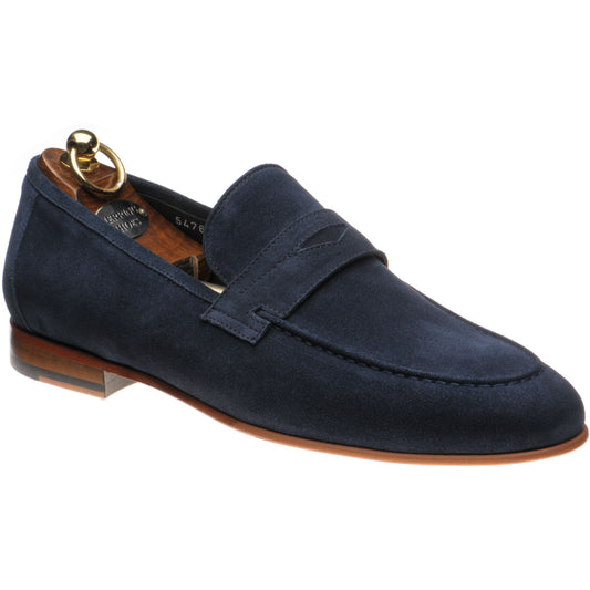 Product image for Herring Trovatore mens loafers in navy suede