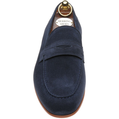 Product image for Herring Trovatore mens loafers in navy suede