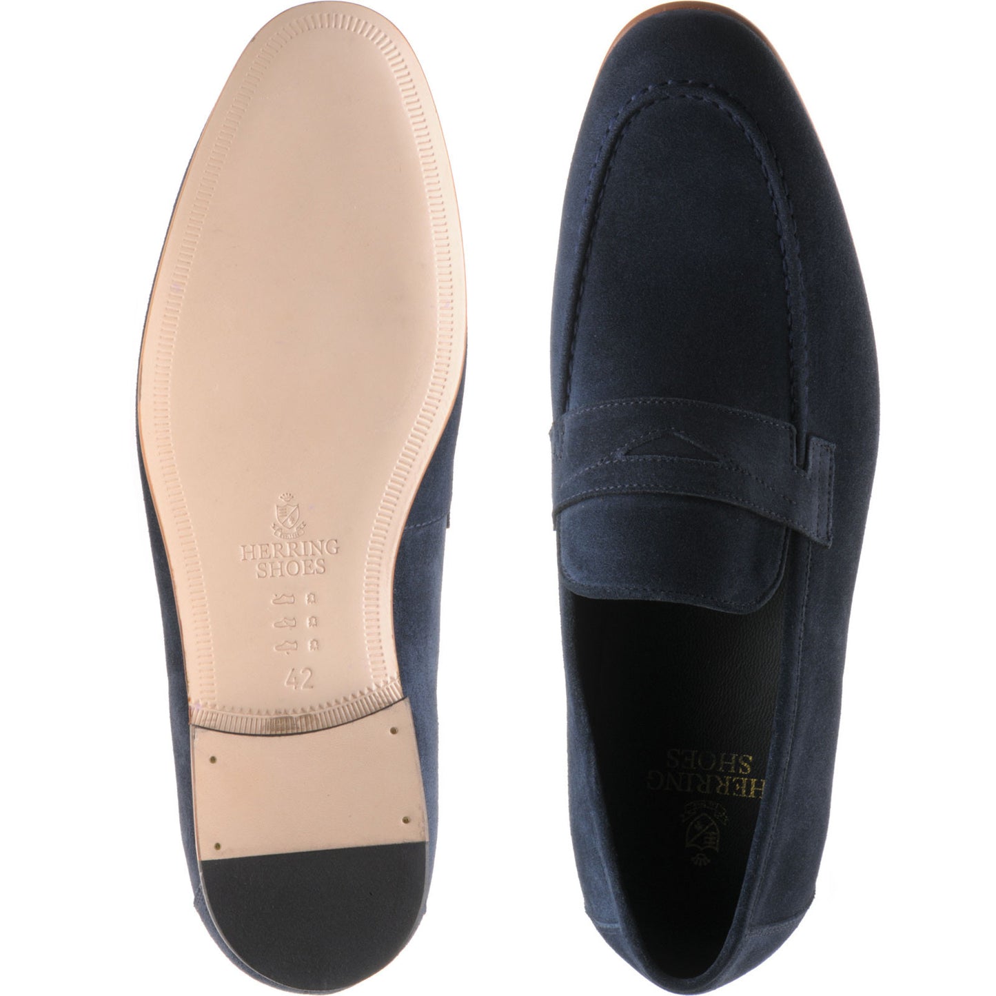 Product image for Herring Trovatore mens loafers in navy suede