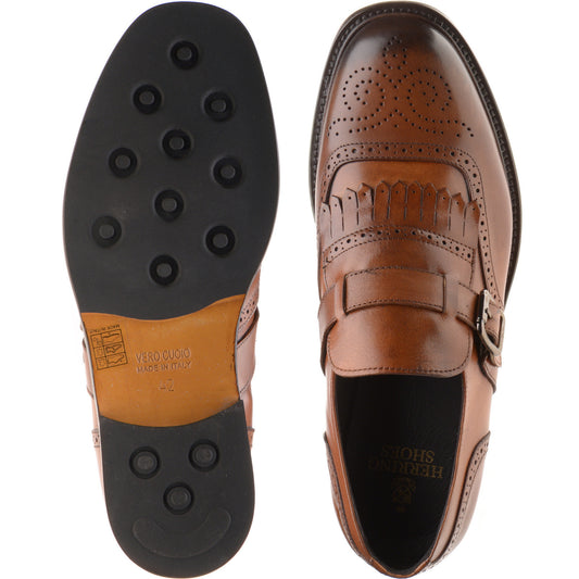 Product image for Herring Vecchio mens hybrid-soled monk shoes in tan calf (second)