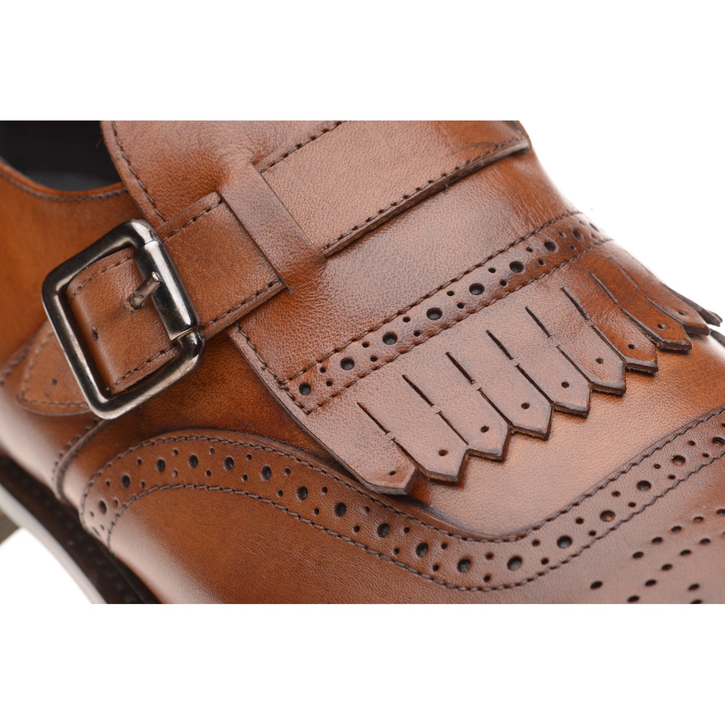 Product image for Herring Vecchio mens hybrid-soled monk shoes in tan calf (second)