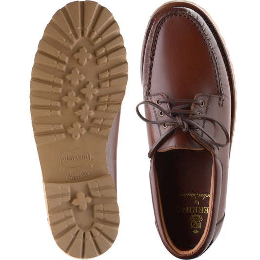 Product image for Herring Vilamoura mens rubber-soled deck shoes in brown pull up