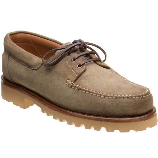 Product image for Herring Vilamoura mens rubber-soled deck shoes in taupe suede