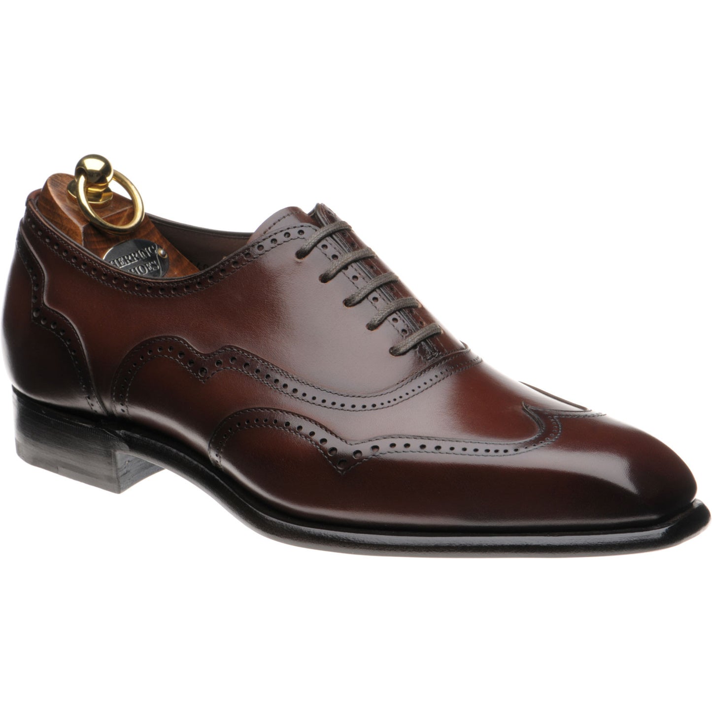 Product image for Herring Villiers mens brogues in brown calf