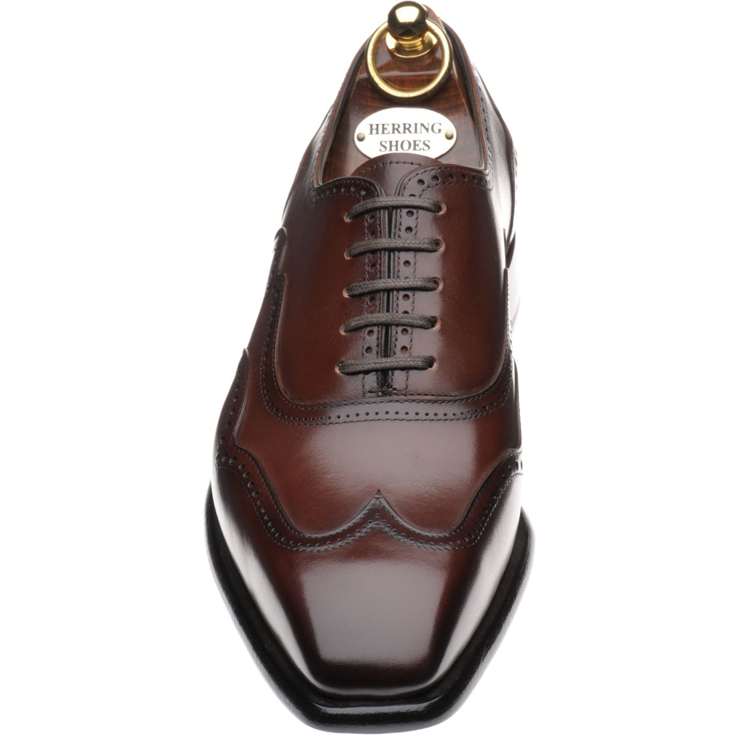 Product image for Herring Villiers mens brogues in brown calf