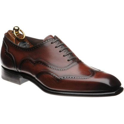 Product image for Herring Villiers mens brogues in rosewood calf