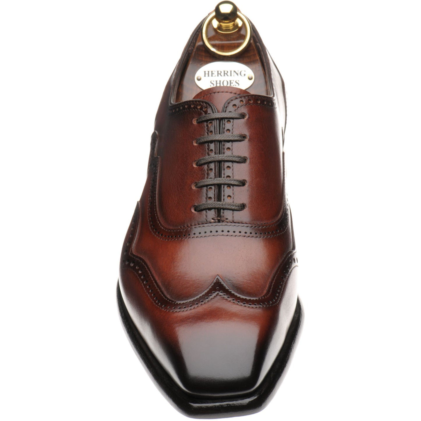 Product image for Herring Villiers mens brogues in rosewood calf