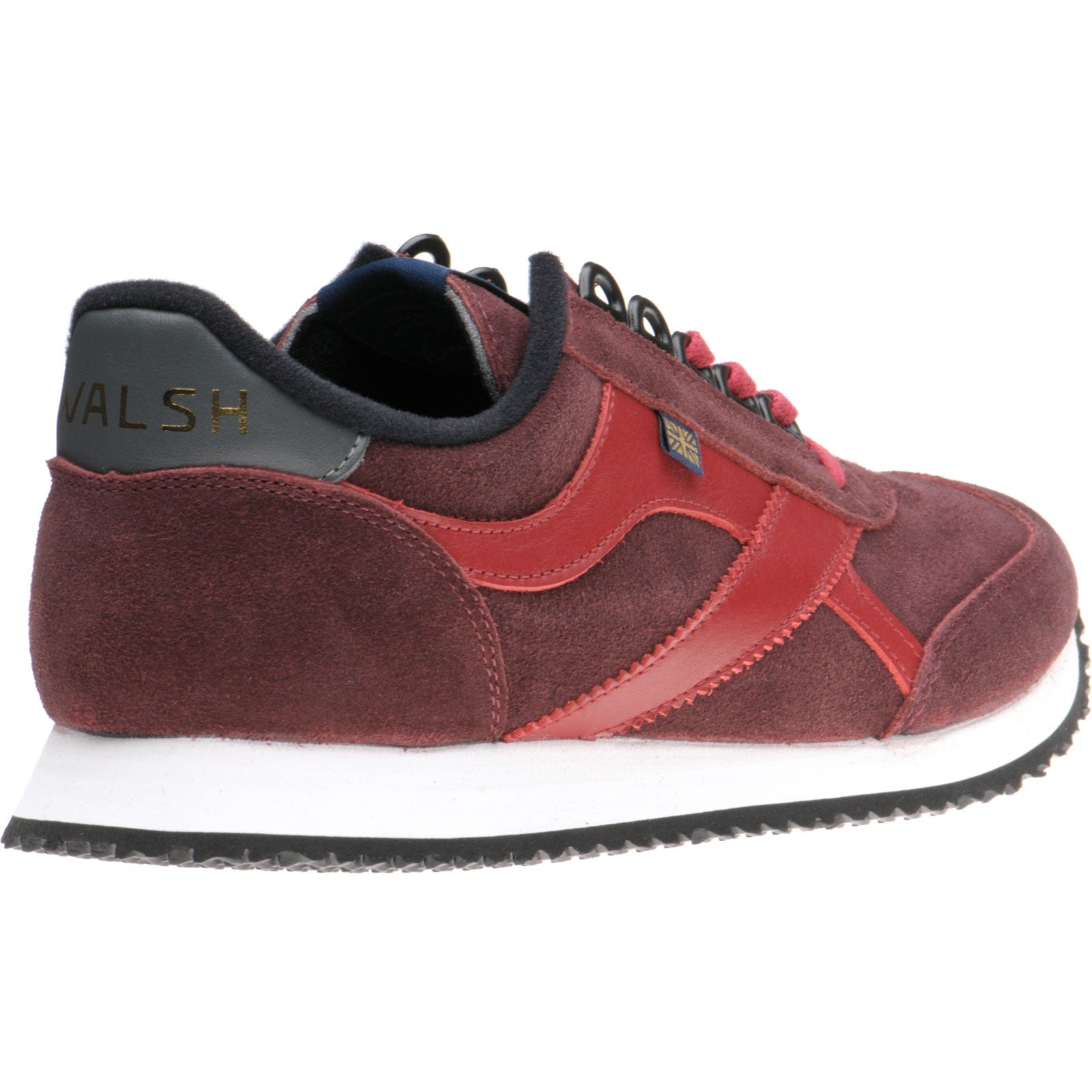Product image for Herring Voyager Trainer mens rubber-soled trainers in burgundy calf and suede