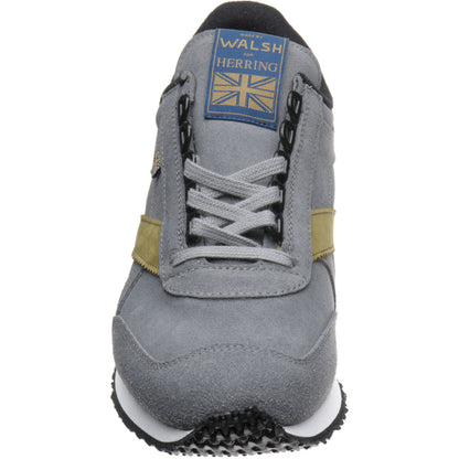 Product image for Herring Voyager Trainer mens rubber-soled trainers in dark grey suede and lime nubuck