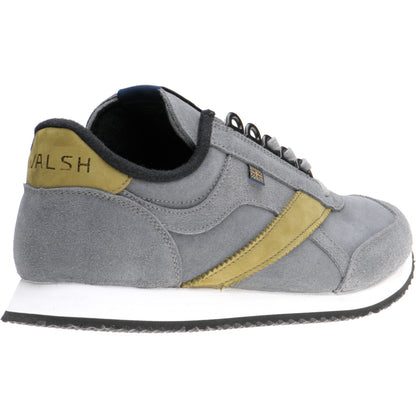 Product image for Herring Voyager Trainer mens rubber-soled trainers in dark grey suede and lime nubuck