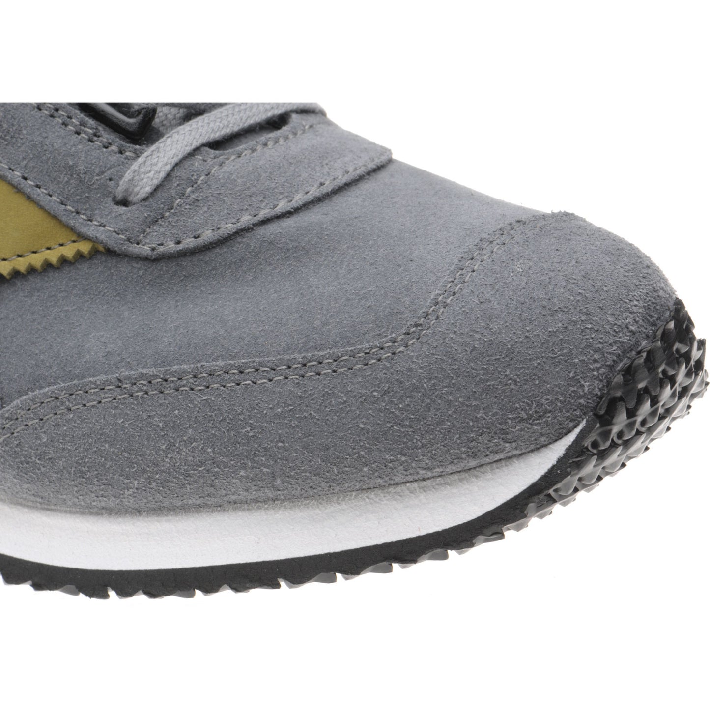 Product image for Herring Voyager Trainer mens rubber-soled trainers in dark grey suede and lime nubuck