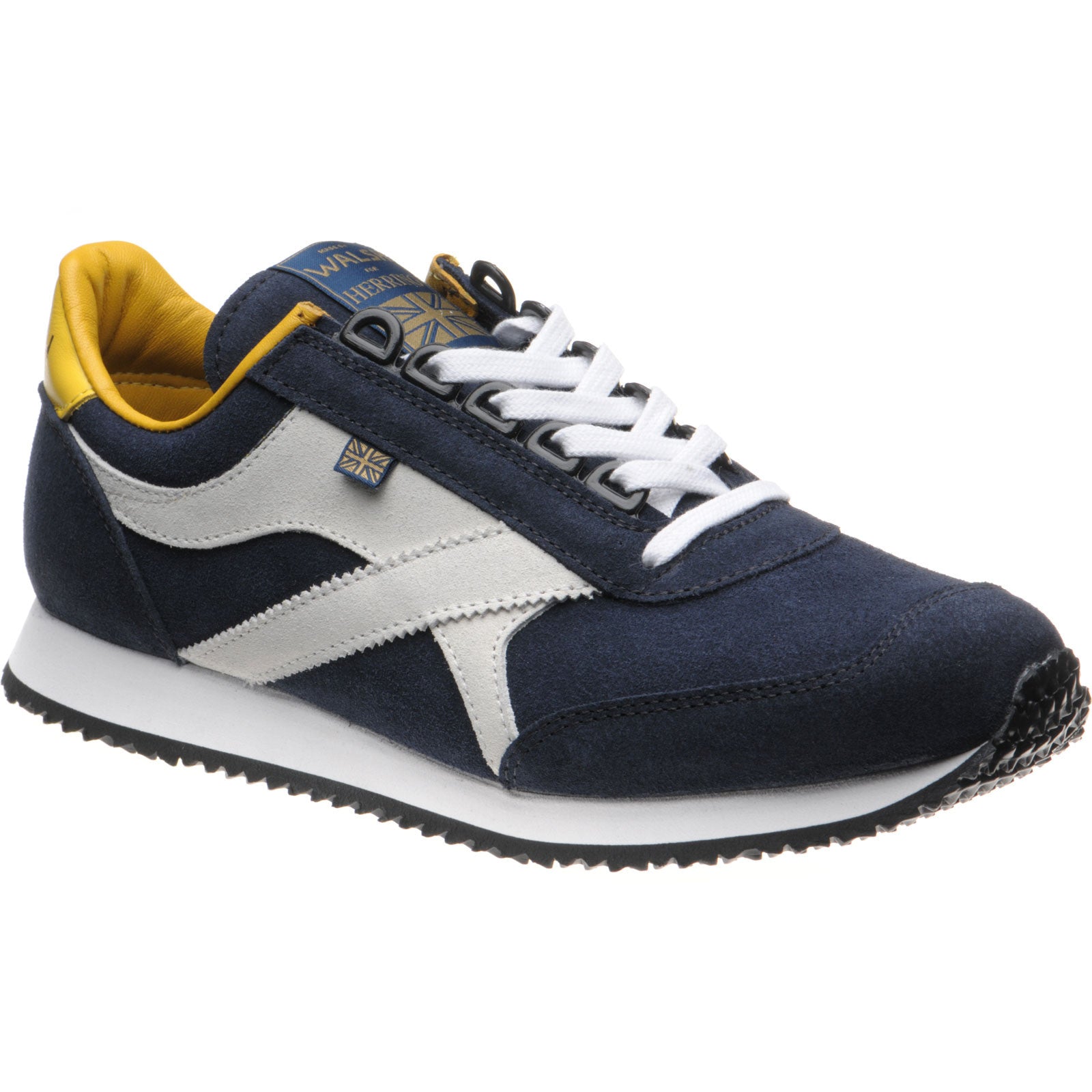 Product image for Herring Voyager Trainer mens rubber-soled trainers in navy suede and stone suede