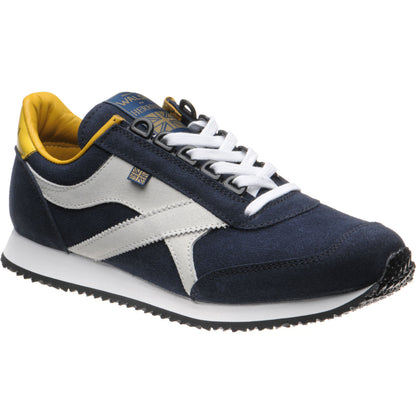 Product image for Herring Voyager Trainer mens rubber-soled trainers in navy suede and stone suede