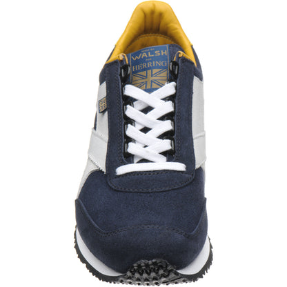 Product image for Herring Voyager Trainer mens rubber-soled trainers in navy suede and stone suede