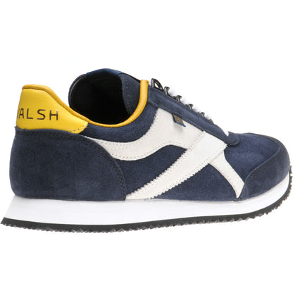 Product image for Herring Voyager Trainer mens rubber-soled trainers in navy suede and stone suede