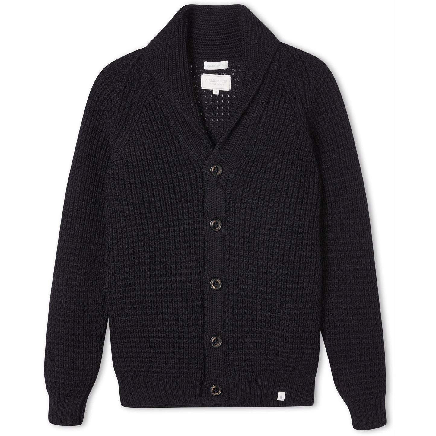 Product image for Herring Waffle Shawl Cardigan by Peregrine in navy