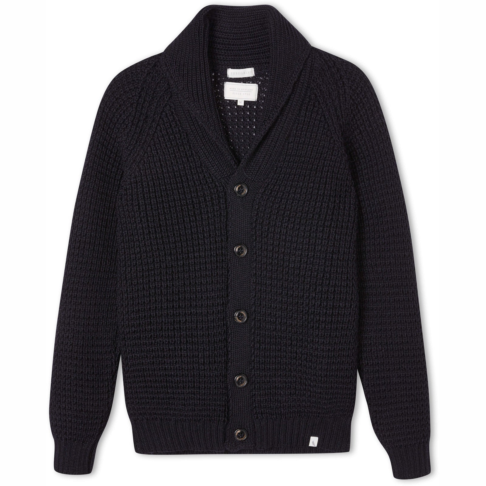 Product image for Herring Waffle Shawl Cardigan by Peregrine in navy