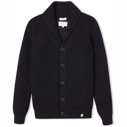 Product image for Herring Waffle Shawl Cardigan by Peregrine in navy