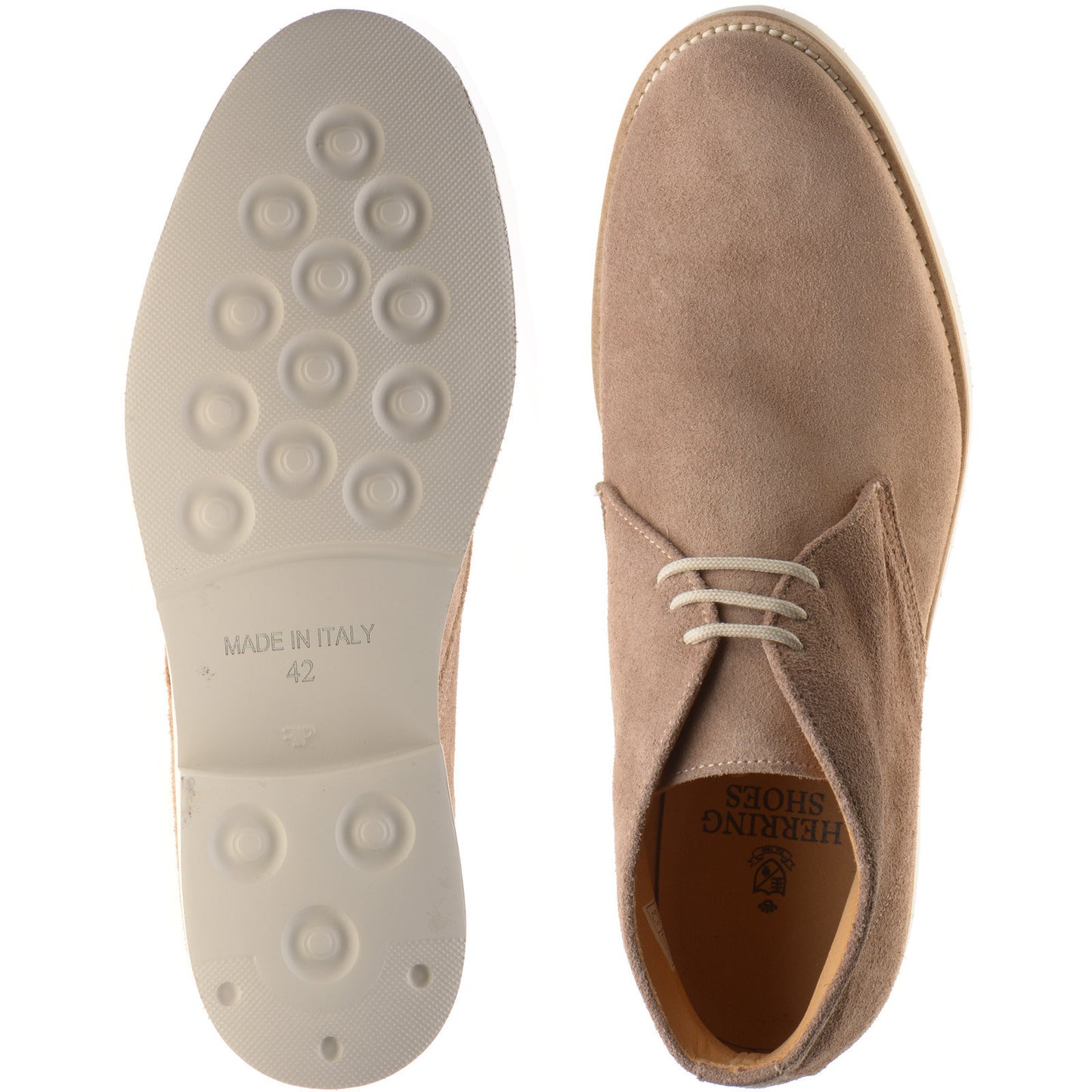 Product image for Herring Warren mens rubber-soled desert boots in taupe suede