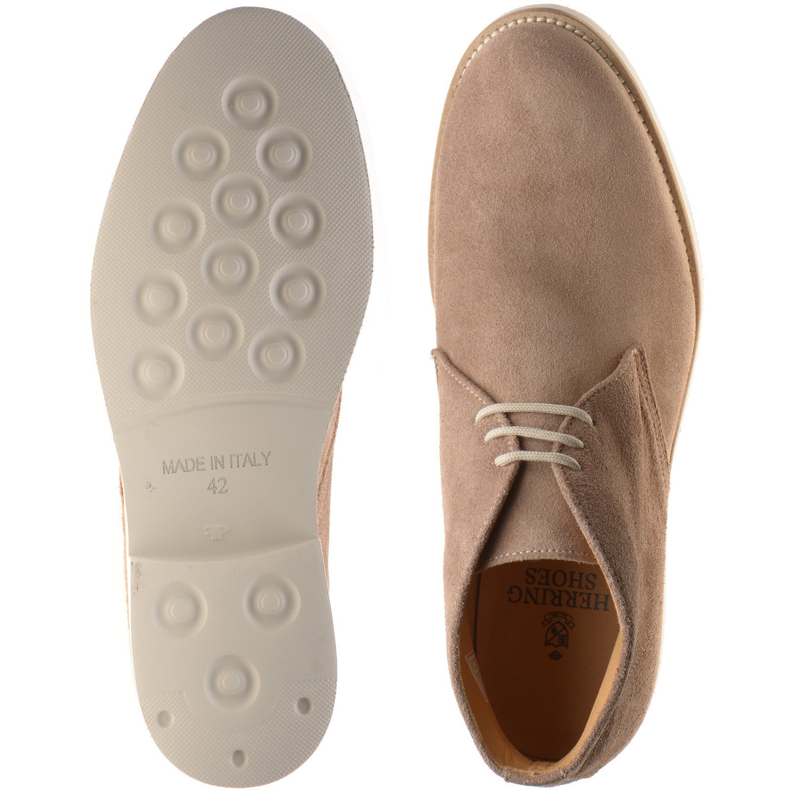 Product image for Herring Warren mens rubber-soled desert boots in taupe suede
