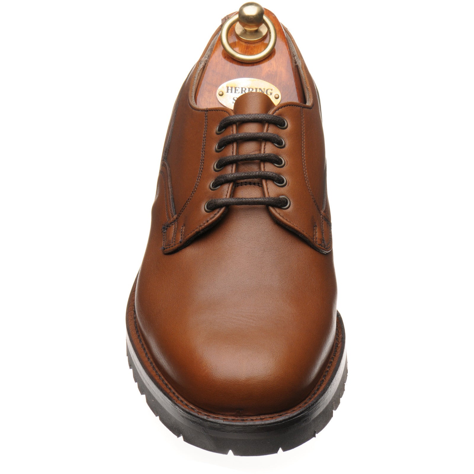 Product image for Herring Wasdale II mens rubber-soled Derby shoes in cognac horween