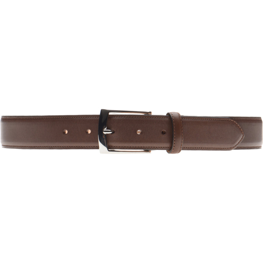 Product image for Herring Westminster Belt in brown calf silver buckle