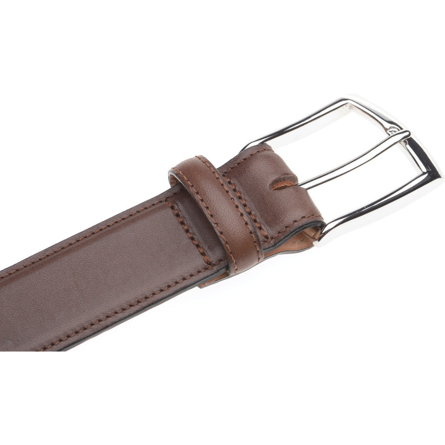 Product image for Herring Westminster Belt in brown calf silver buckle