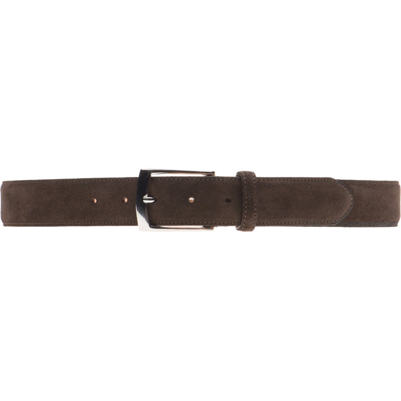 Product image for Herring Westminster Belt in dark brown suede nickel buckle