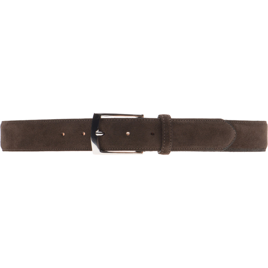 Product image for Herring Westminster Belt in dark brown suede nickel buckle
