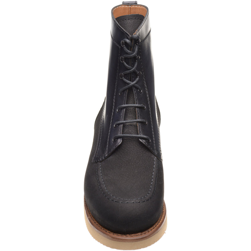 Product image for Herring Wilkins mens two-tone rubber-soled boots in black calf and nubuck