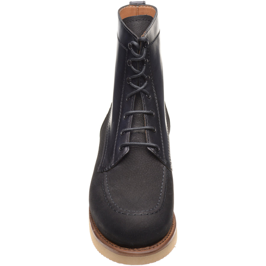 Product image for Herring Wilkins mens two-tone rubber-soled boots in black calf and nubuck
