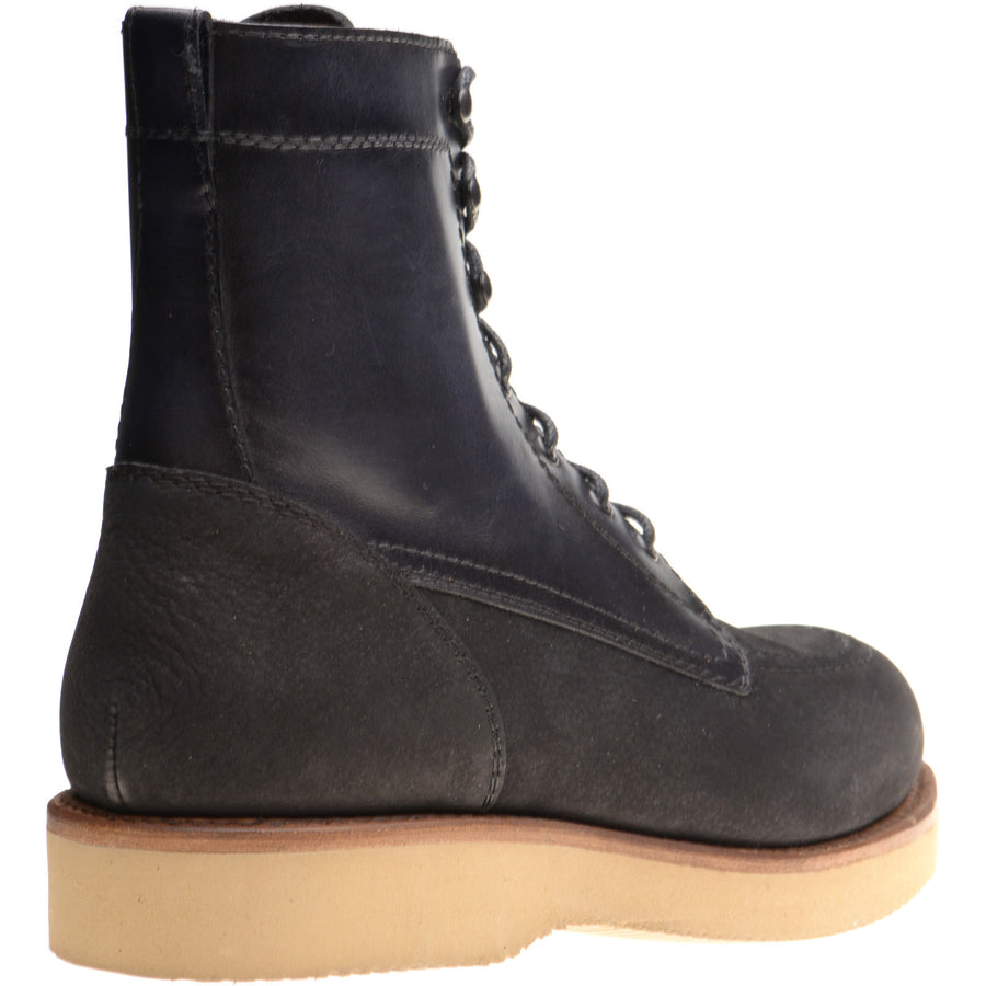 Product image for Herring Wilkins mens two-tone rubber-soled boots in black calf and nubuck