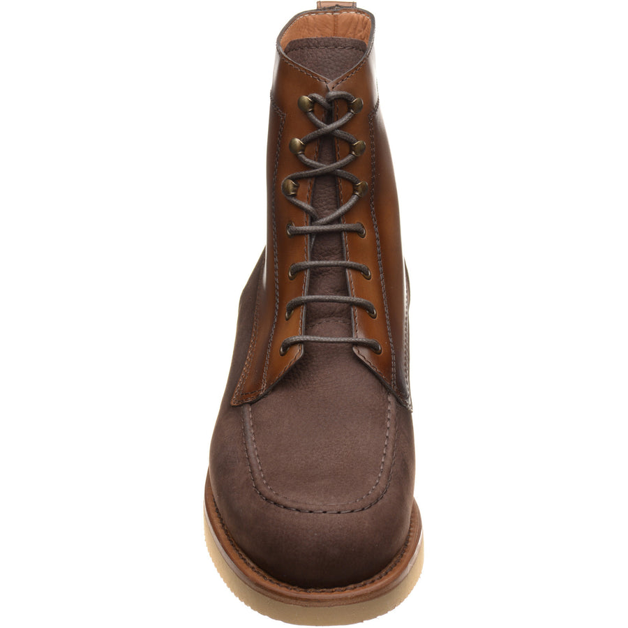 Product image for Herring Wilkins mens two-tone rubber-soled boots in brown calf and nubuck