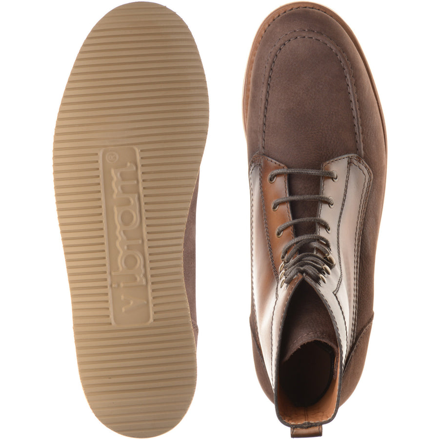 Product image for Herring Wilkins mens two-tone rubber-soled boots in brown calf and nubuck