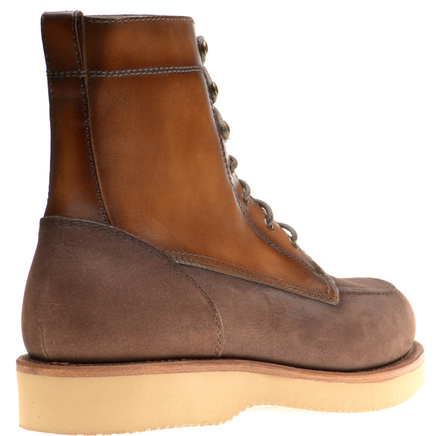 Product image for Herring Wilkins mens two-tone rubber-soled boots in brown calf and nubuck