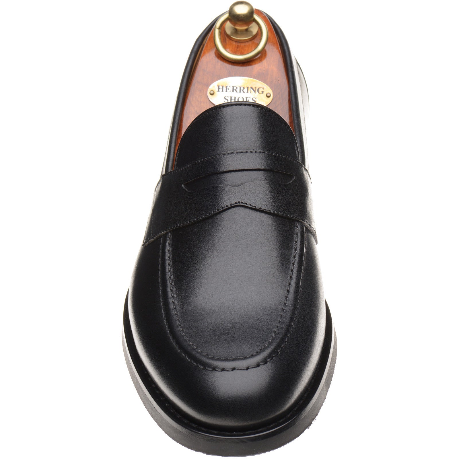 Product image for Herring William mens rubber-soled loafers in black calf
