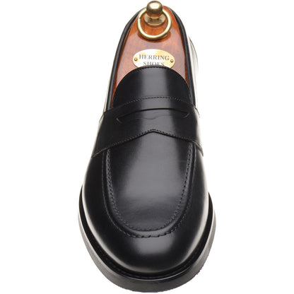 Product image for Herring William mens rubber-soled loafers in black calf