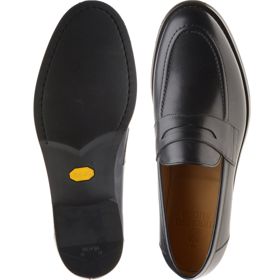 Product image for Herring William mens rubber-soled loafers in black calf