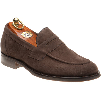 Product image for Herring William mens rubber-soled loafers in brown suede