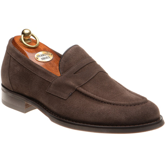 Product image for Herring William mens rubber-soled loafers in brown suede