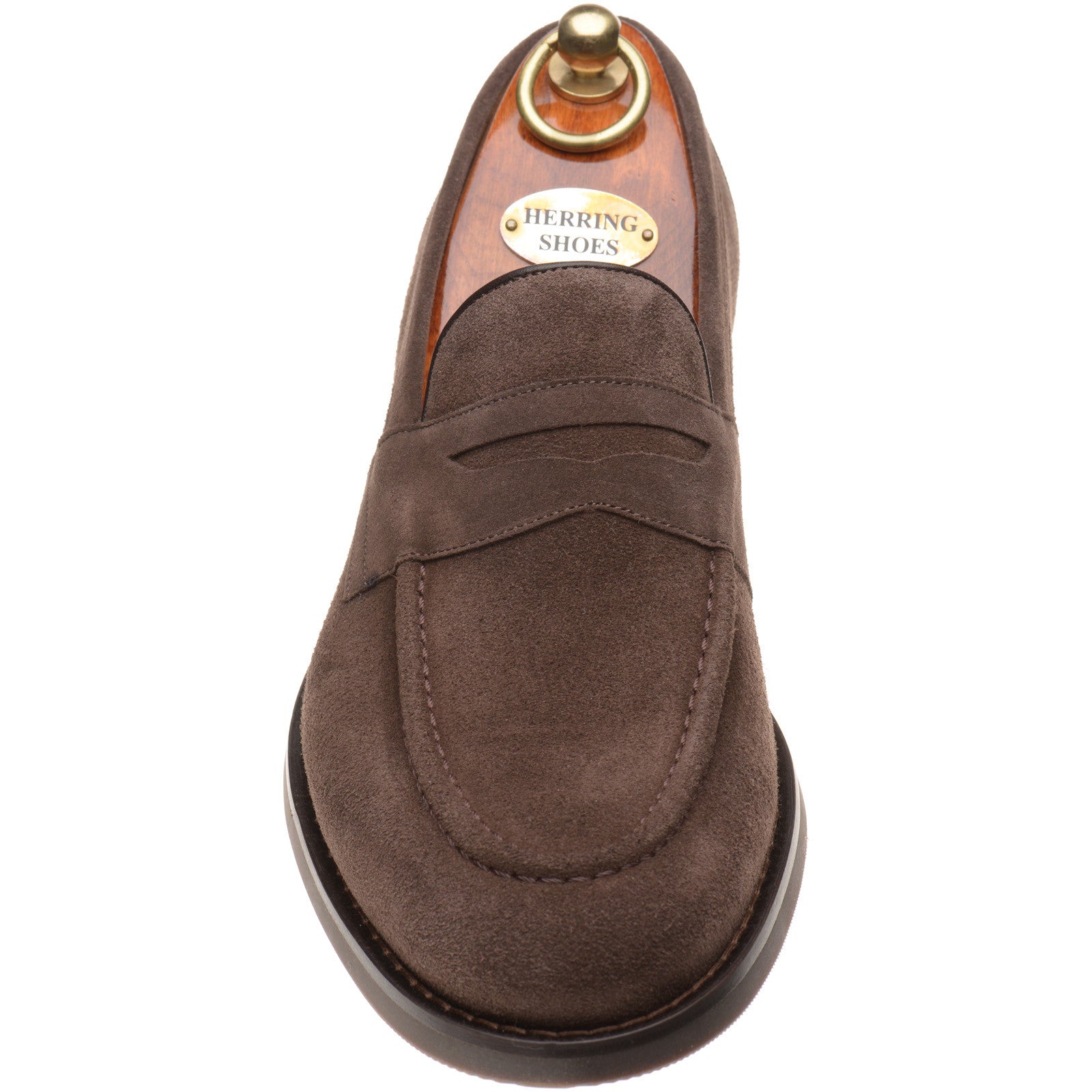 Product image for Herring William mens rubber-soled loafers in brown suede