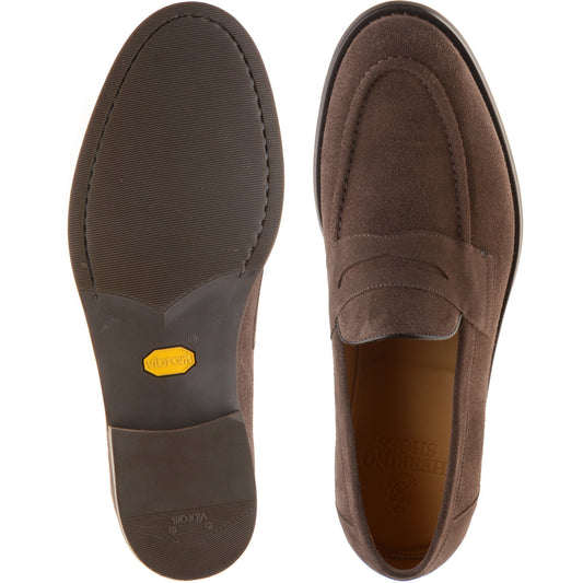 Product image for Herring William mens rubber-soled loafers in brown suede