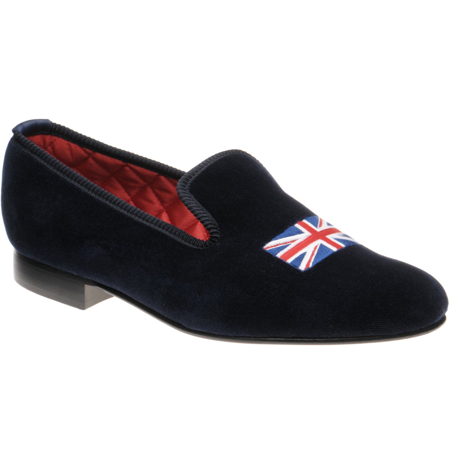 Product image for Herring Windsor mens house shoes in navy velvet