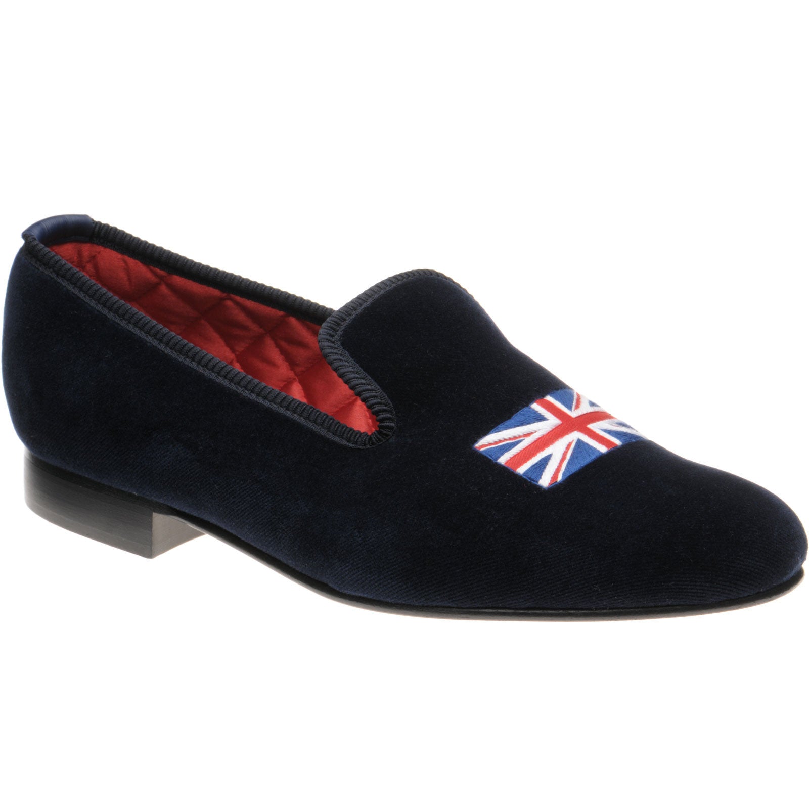 Product image for Herring Windsor mens house shoes in navy velvet