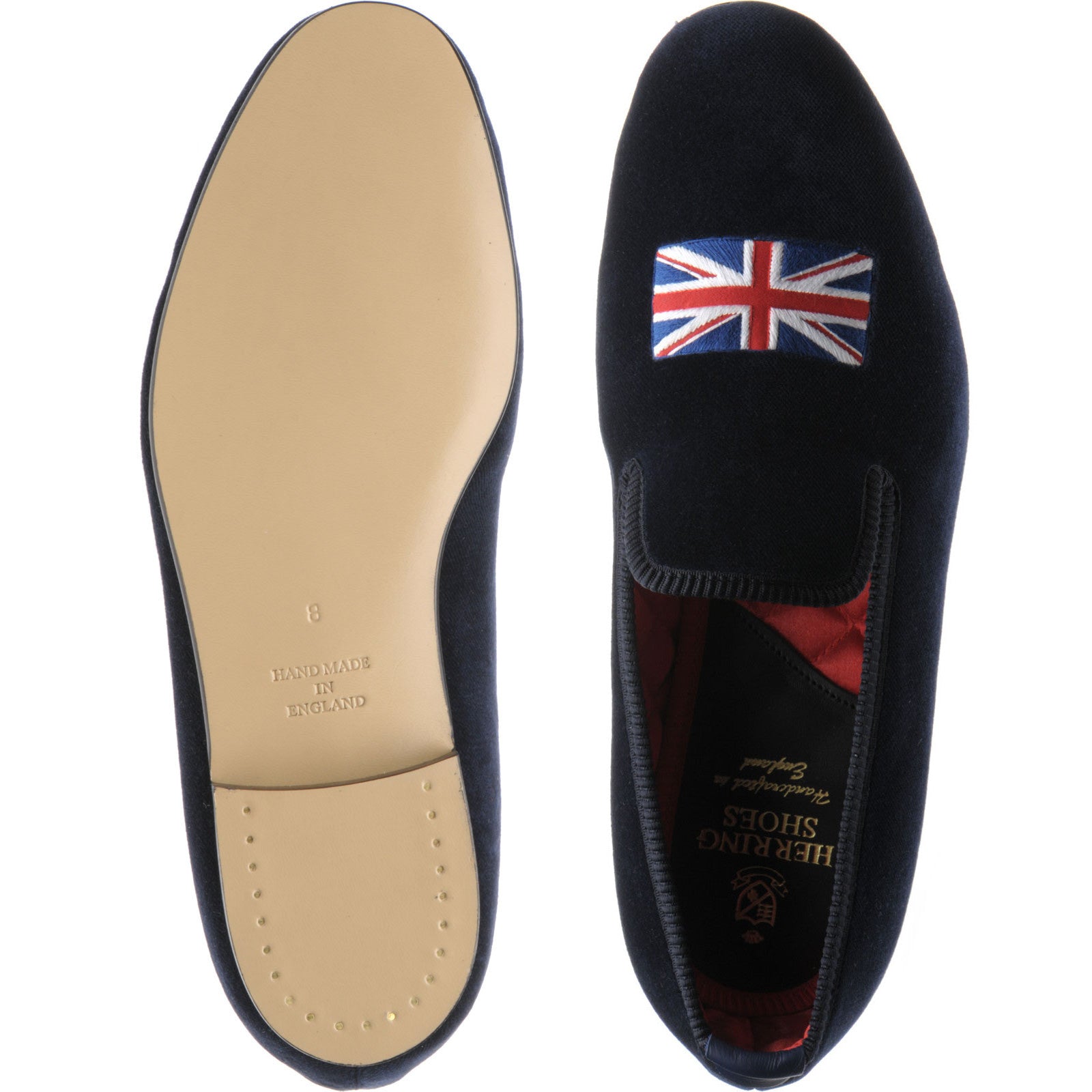 Product image for Herring Windsor mens house shoes in navy velvet