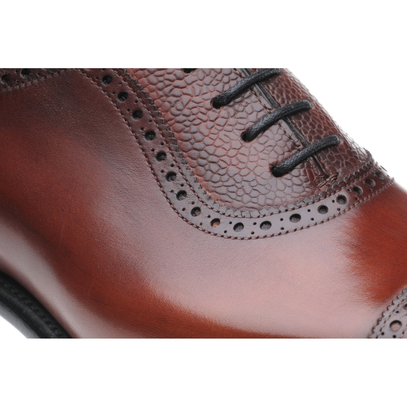 Product image for Herring Wordsworth mens semi-brogues in rosewood calf and grain (second)