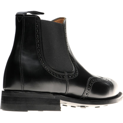 Product image for Herring Wye (Rubber) mens rubber-soled brogue Chelsea boots in black calf