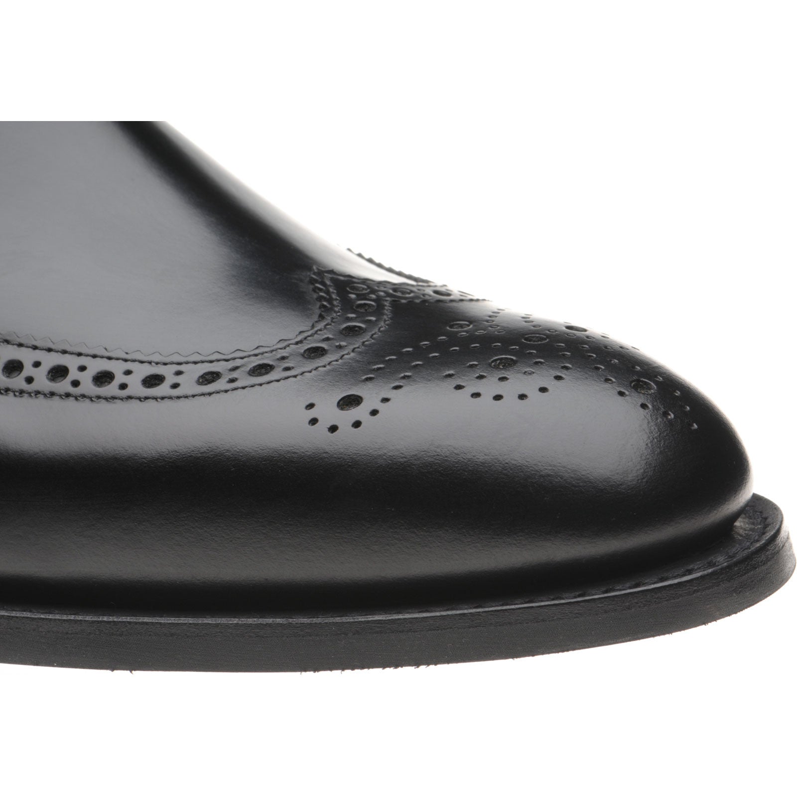 Product image for Herring Wye (Rubber) mens rubber-soled brogue Chelsea boots in black calf