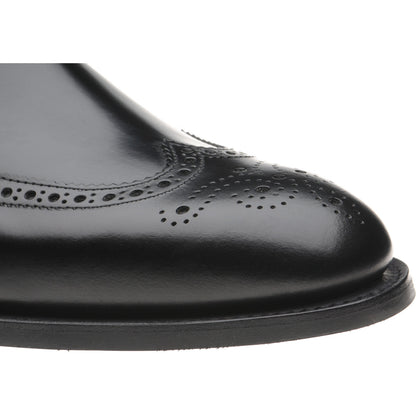 Product image for Herring Wye (Rubber) mens rubber-soled brogue Chelsea boots in black calf